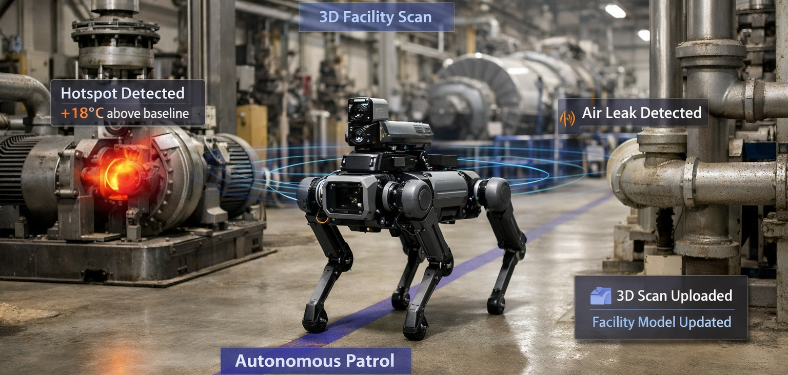 Quadruped Robot Patrol and Inspection - Robotics AI