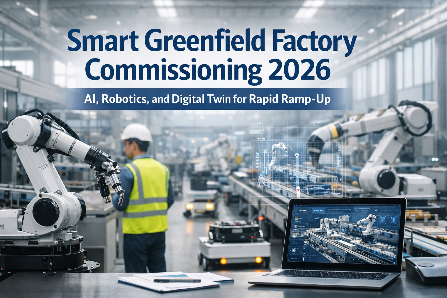 smart-greenfield-factory-commissioning-2026-ai-robotics-digital-twin