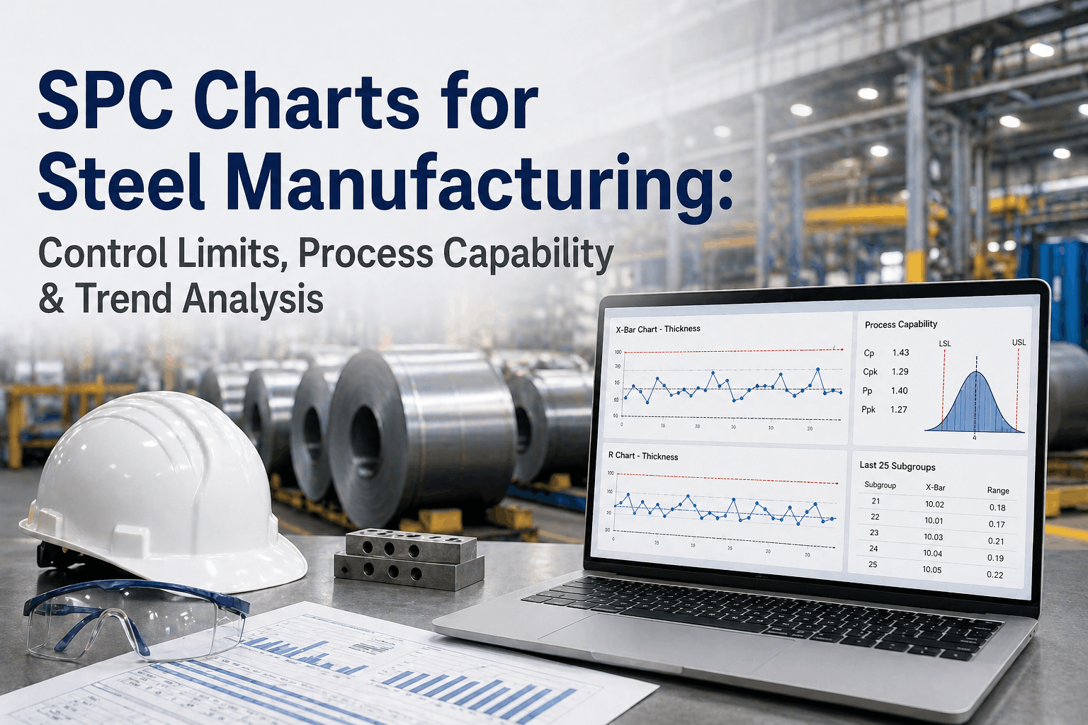 spc-charts-for-steel-manufacturing-control-limits,-process-capability-&-trend-analysis